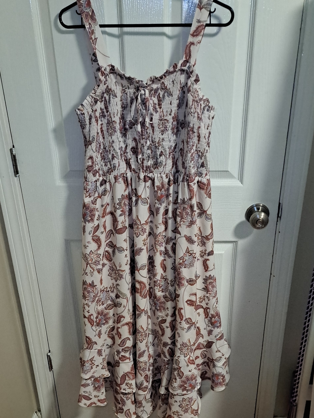 Grace Karin Cream Sundress with Mauve Floral Print